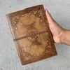 Celestial Triple Moon Leather Writing Journal