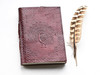 Peacock Bullet Journal Brown Leather Mandala