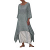 Solid maxi dress Long Dress Plus Size Vintage loose boho dress Women Sleeve dress women summer Beach robe longue sukienkia  #G8