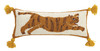 Tiger Wool Hooked Pillow with Tassels
