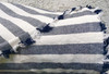 Navy Cream Striped Fabric by the yard / Home Decor Fabric / Cotton Upholstery Fabric / Medium weight fabric / French Stripe Fabric