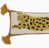 Cheetah Wool Hooked Pillow with Tassels