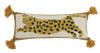 Cheetah Wool Hooked Pillow with Tassels