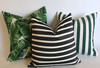 Outdoor Lumbar Pillow Cover / 12x18 Outdoor Lumbar Black Cushion / 12x18 Genuine Sunbrella Pillow / 12x18 Black Striped Pillow cover