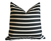Outdoor Lumbar Pillow Cover / 12x18 Outdoor Lumbar Black Cushion / 12x18 Genuine Sunbrella Pillow / 12x18 Black Striped Pillow cover