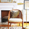 Leopard Velvet Cushion Cover / Velvet Cheetah Pillow / Self Piped Pillow Cover option / Jamil Natural / Hollywood Regency Pillow