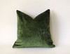 Dark Green Euro Sham or Accent sizes / Green Velvet 24x24 / 26x26 Pillow Cover / Solid Green Euro Sham / Green Bed Pillow case