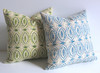 Olive or Aqua Pillow Cover / Batik Pillows / Les Indiennes Pillows / Cotton Block Print Pillow Case / Olive Cushion Cover
