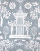 Light Blue and White Pagoda Pillow Sham / Cushion Cover 20x20 24x24 26x26 / Nanjing Navy Chinoiserie Porcelain / Navy Chinese Pillow Case