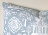 Light Blue and White Pagoda Pillow Sham / Cushion Cover 20x20 24x24 26x26 / Nanjing Navy Chinoiserie Porcelain / Navy Chinese Pillow Case