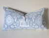 Light Blue and White Pagoda Pillow Sham / Cushion Cover 20x20 24x24 26x26 / Nanjing Navy Chinoiserie Porcelain / Navy Chinese Pillow Case
