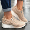 Laamei 2019 New Arrival Flock New High Heel Lady Casual Women Sneakers Leisure Platform Shoes Breathable Height Increasing Shoes