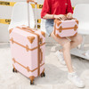 Luggage 20" 22" 24" 26" inch women hard retro rolling luggage set trolley baggage with cosmetic bag vintage suitcase for girls