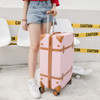 Luggage 20" 22" 24" 26" inch women hard retro rolling luggage set trolley baggage with cosmetic bag vintage suitcase for girls