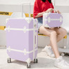 Luggage 20" 22" 24" 26" inch women hard retro rolling luggage set trolley baggage with cosmetic bag vintage suitcase for girls
