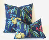 Navy Lumbar Pillow Cover / Yellow Navy Decorative Pillow Cover / Navy Teal Lumbar Pillow 12x18 12x21 16x24 / Raspberry Navy Pillow