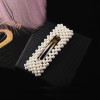 MYHFKK2019 hot fashion headwear Pearl Hair Clip Snap Hair Barrette Stick Hairpin Hair female hair jewelry inlaid hairpin FJ011