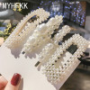 MYHFKK2019 hot fashion headwear Pearl Hair Clip Snap Hair Barrette Stick Hairpin Hair female hair jewelry inlaid hairpin FJ011