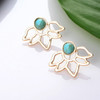 Crystal Flower drop Earrings For Women fashion Jewelry Double Sided Gold Silver earrings gift for party best friend A55
