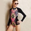 Boho One Piece Surfer Girl Long Sleeve Swimsuit