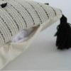 Modern Simple Geometric White Black Tassels  Cushion Cover