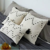 Modern Simple Geometric White Black Tassels  Cushion Cover