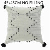 Modern Simple Geometric White Black Tassels  Cushion Cover
