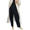 Ruched Women's Trousers Elastic High Waist Pocket Loose Harem Long Pants