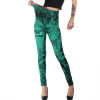 2020 Women Gym Leggings Faux Denim Jeans Leggings Pocket Printing Leggings Casual High Waist Pencil Pants Plus Pants