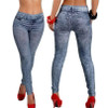 Women's jeans Womens Denim Snowflake Skinny Stretch Sexy Pants Soft Tights Leggings Imitation denim print bottoming 4FN