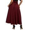 2019 High Waist Pleated Long Skirts Women Vintage Flared Full Skirt Swing Satin Skirt Casual Skirt