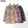 Toppies winter hooded Jacket Coat Women Parkas belt puffer jacket oversized outwear women clothing 2020
