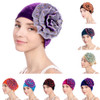 Floral Faux Pearl Beading Islamic Muslim Hijab Women Turban Hat Pleuche Headwrap Floral Faux Pearl Beading Islamic Muslim Hijab Women Turban Hat Pleuche Headwrap