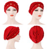 Solid Color Braid Beads Decor Women Muslim Hijab Turban Head Scarf Cap Hat Solid Color Braid Beads Decor Women Muslim Hijab Turban Head Scarf Cap Hat