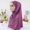 Fashion Lace Flower Rhinestone Decor Women Scarf Muslim Hijab Head Wrap Headwear Fashion Lace Flower Rhinestone Decor Women Scarf Muslim Hijab Head Wrap Headwear