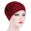 Floral Faux Pearl Islamic Muslim Hijab Women Flower Back Turban Hat Headwrap Floral Faux Pearl Islamic Muslim Hijab Women Flower Back Turban Hat Headwrap