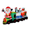 Christmas Inflatable - 210cm LED Lighted Santa Claus Train with Penguins