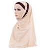 H109 latest two pieces muslim amira hijab plain pull on islamic scarf head wrap headband underscarf hats