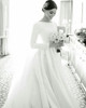 Satin Simple Wedding Dresses Long Sleeves Muslim Wedding Gowns Bride Dresses