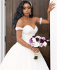 Shiny Beaded Wedding Dresses Off The Shoulder Lace Up Back A Line