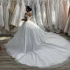 White Pearls Ball Gown Luxury Wedding Dresses Off the Shoulder