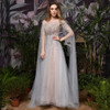 Luxury Evening Dresses Long Sleeves O-Neck A-Line