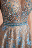 Gorgeous Evening Dress Lace Beaded Crystal Rhinestone Sheer