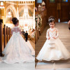 Flower Girls Dresses Long Sleeves Lace Appliques