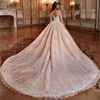 Luxury Long Sleeve Flowers Lace Ball Gown Wedding Dresses