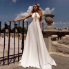 Vintage Wedding Dresses Elegant Sexy Halter Satin Backless Beach Bridal Dress With Pearls