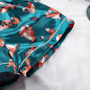 Satin Pajamas Set Cartoon Print Fox Top And Shorts