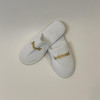 Sample Sale - White Slippers "Bridesmaid" in Gold Glitter Sample Sale - White Slippers "Bridesmaid" in Gold Glitter