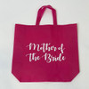 Sample Sale - Hot Pink Tote Bags, "Mother of the Bride", in White Glitter Size: L Sample Sale - Hot Pink Tote Bags, "Mother of the Bride", in White Glitter Size: L
