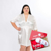 Mother’s Day gift Satin Customized robe + slippers
